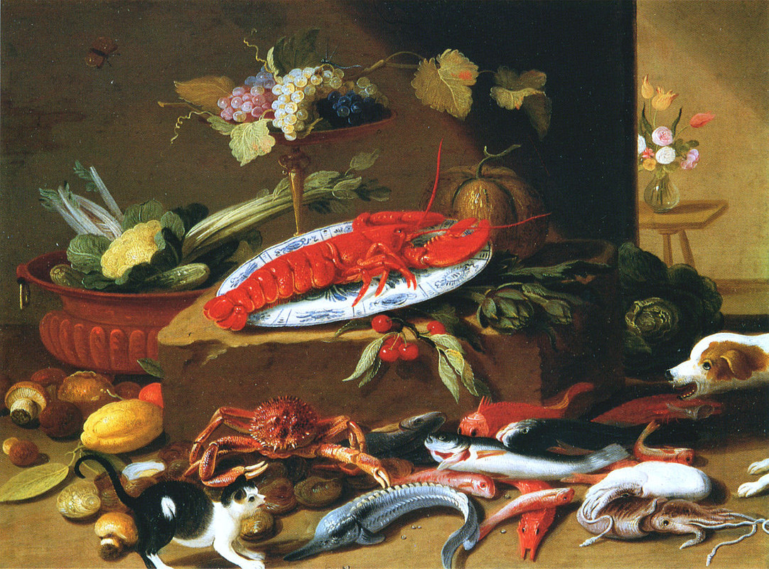 6-Studio-of-Jan-van-Kessel-I-Fighting-dog-and-cat-with-still-life