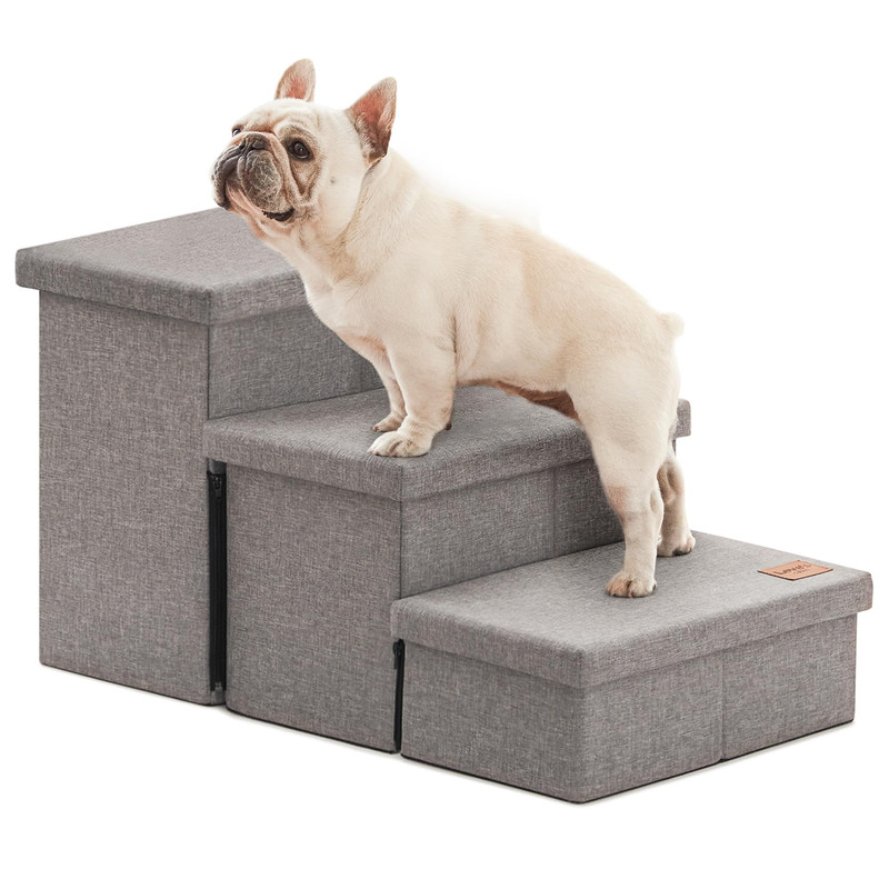 Love's cabin Foldable Dog Stairs with Storage 3 Steps