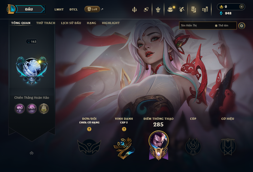 Acc LMHT # - Không Khung