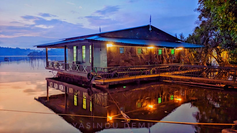 A beautiful shot of the accommodation at dusk
