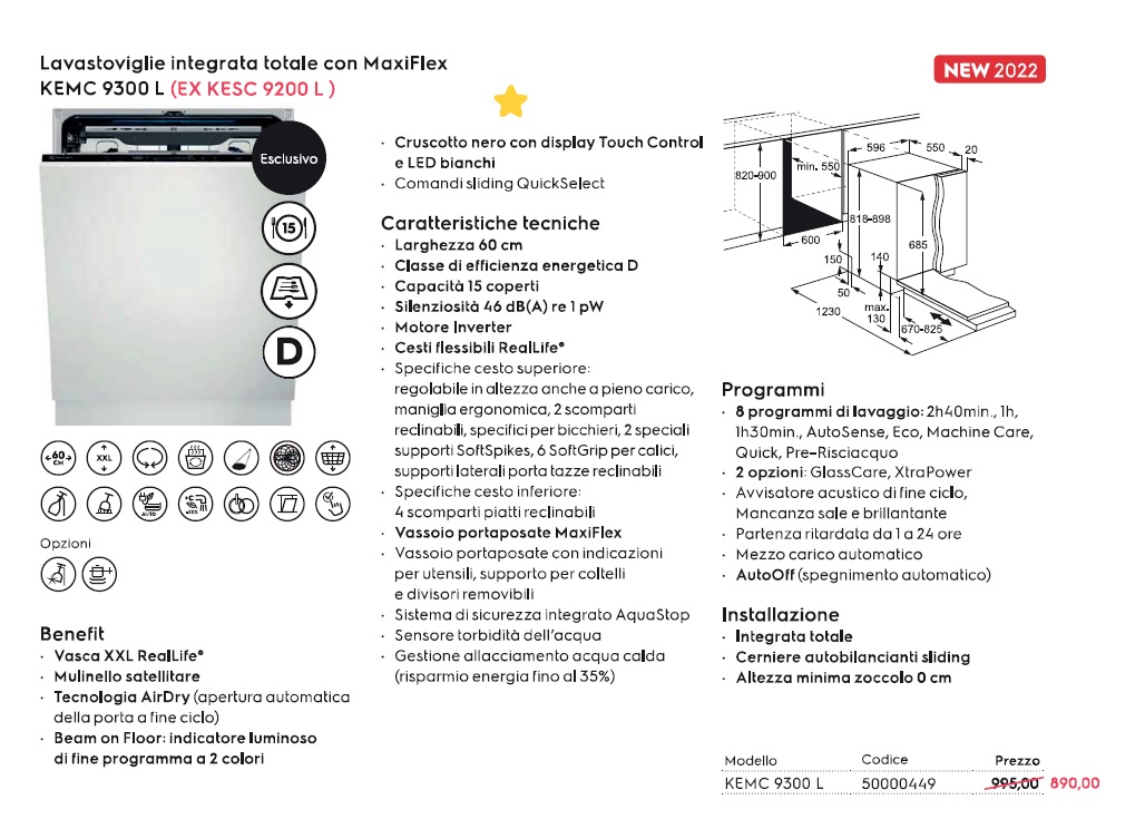 lavastoviglie electrolux KEMC9300L