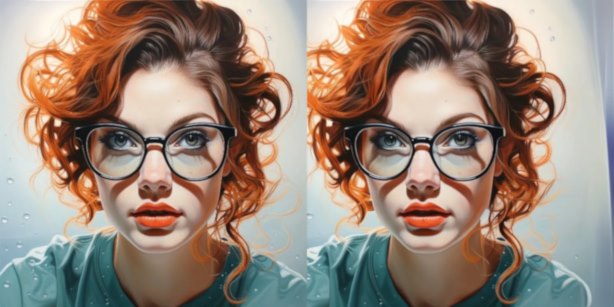 redhead in glasses - stereo pair
