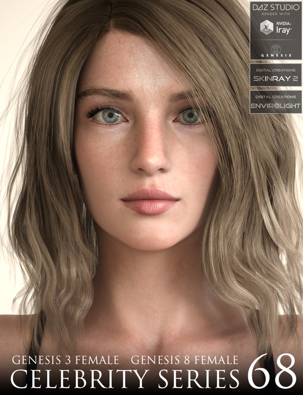 Celebrity Series 68 for Genesis 3 and Genesis 8 Female Celebrity Series 68 for Genesis 3 and Genesis 8 Female