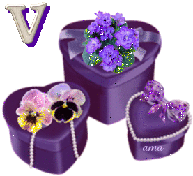 Corazones Color  Violeta V