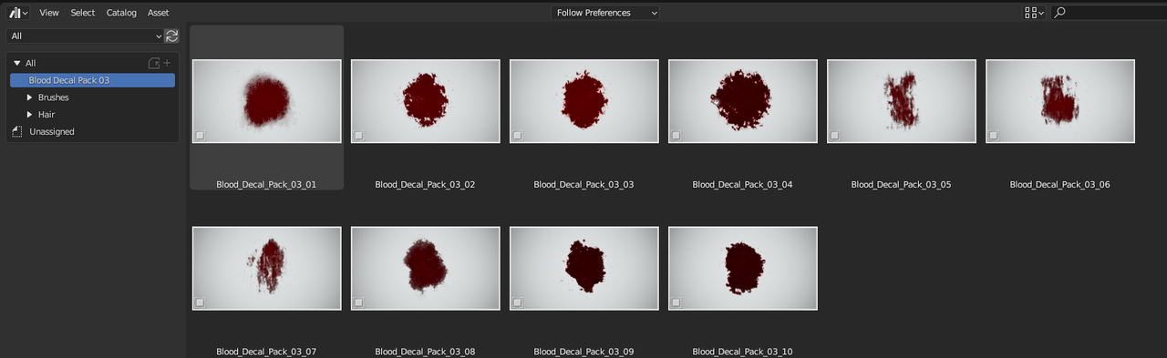 Blood Decal Pack 03 Blender Asset Library