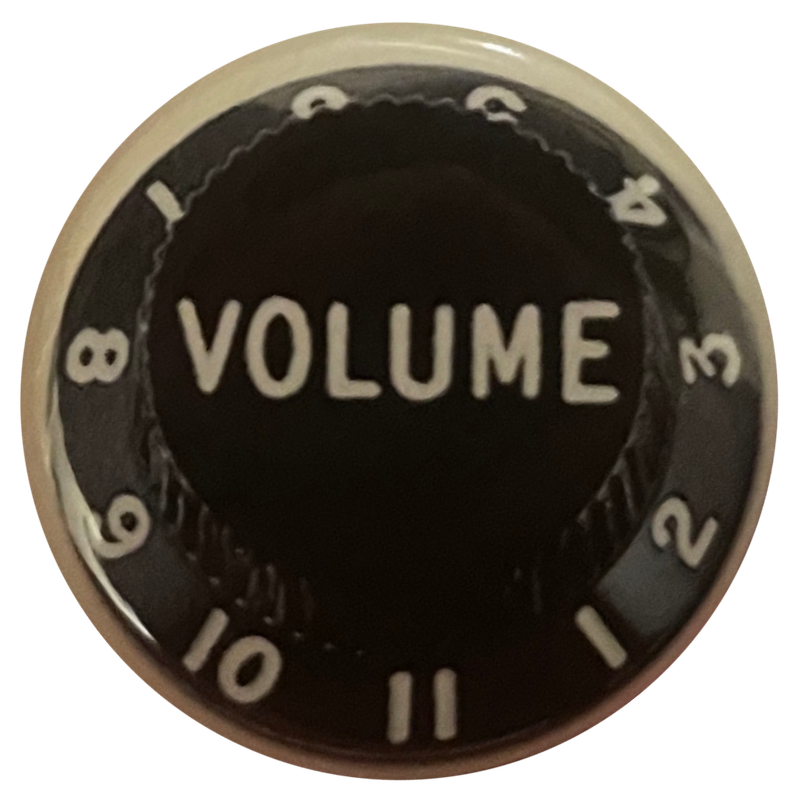 a pin of a black volume knob