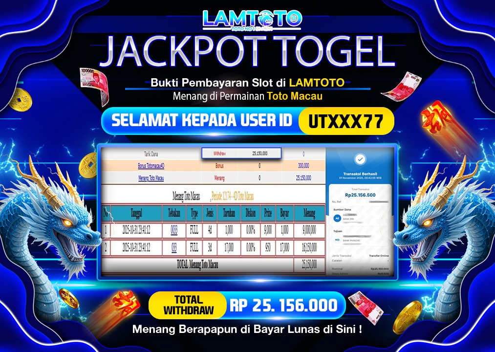 BUKTI JACKPOT LUNAS LAMTOTO