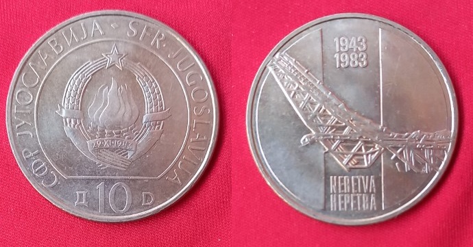 Yugoslavia, 10 dinara de 1983. Batalla del Neretva Yugoslavia-10-dinara-1983-8-70-neretva