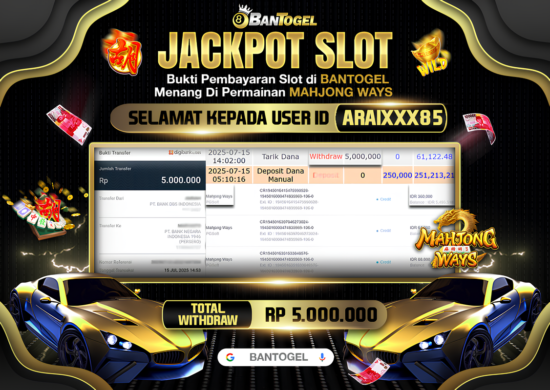 BUKTI JACKPOT LUNAS BANTOGEL