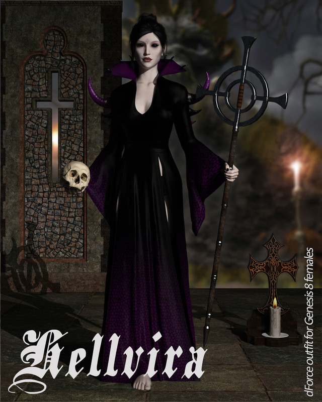 Hellvira dForce outfit for Genesis 8 Females Hellvira dForce outfit for Genesis 8 Females