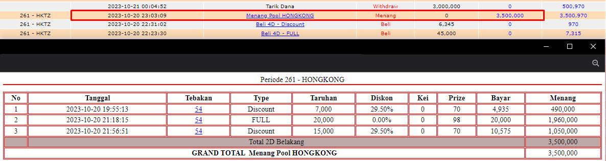 Bukti JP togel hari ini