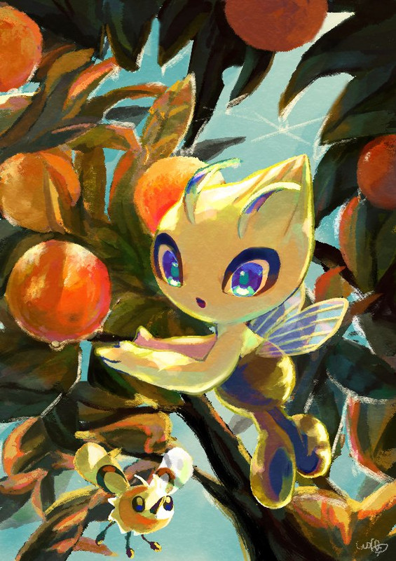 celebi-and-cutiefly-pokemon-drawn-by-uru