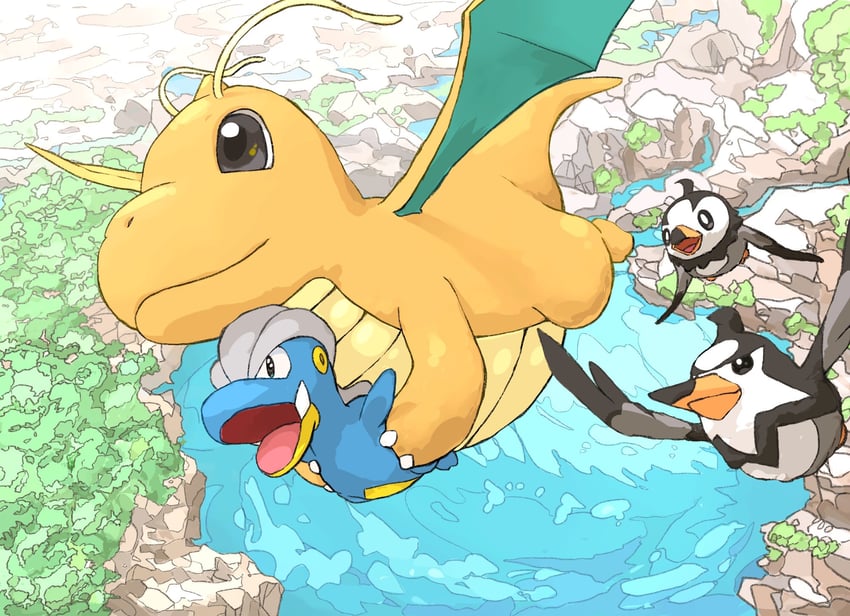 dragonite-starly-bagon-and-staravia-poke