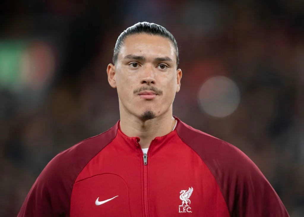 Darwin Nunez playing for Liverpool