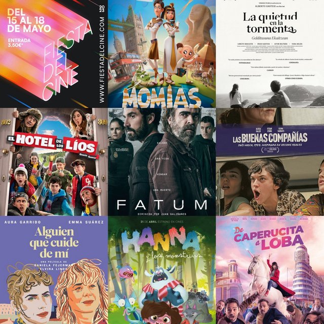 PELÍCULAS ESPAÑOLAS PARA VER EN LA FIESTA DEL CINE MAYO 2023