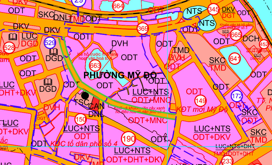  Đường sẽ mở theo quy hoạch ở phường Bắc Giang theo bản đồ điều chỉnh quy hoạch sử dụng đất đến năm 2030 TP Bắc Giang. (Đường kẻ màu xanh lá).