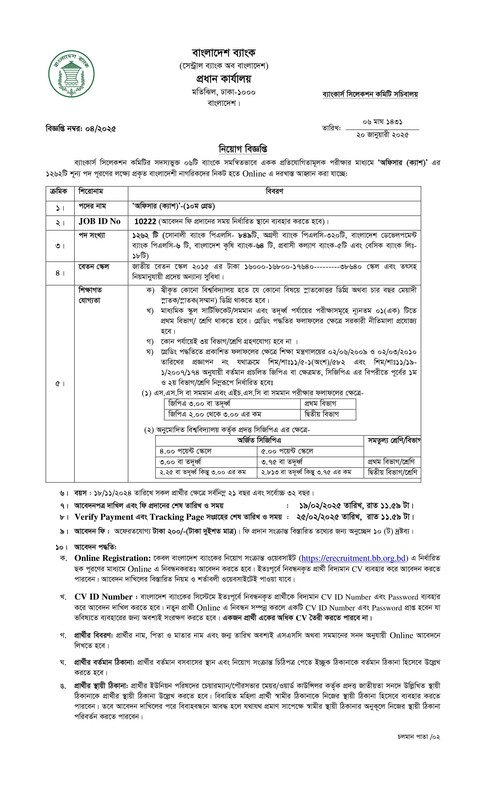 6 Bank Officer (Cash) Job Circular 2025 PDF-1