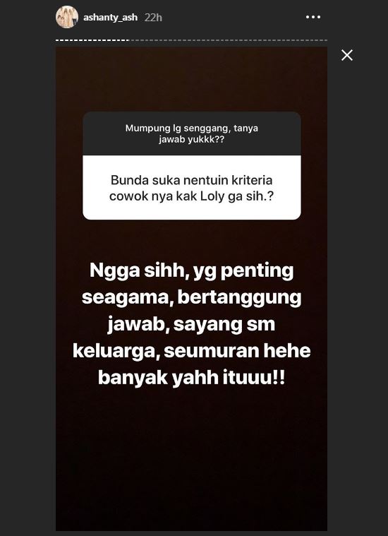 Insta Story Ashanty.