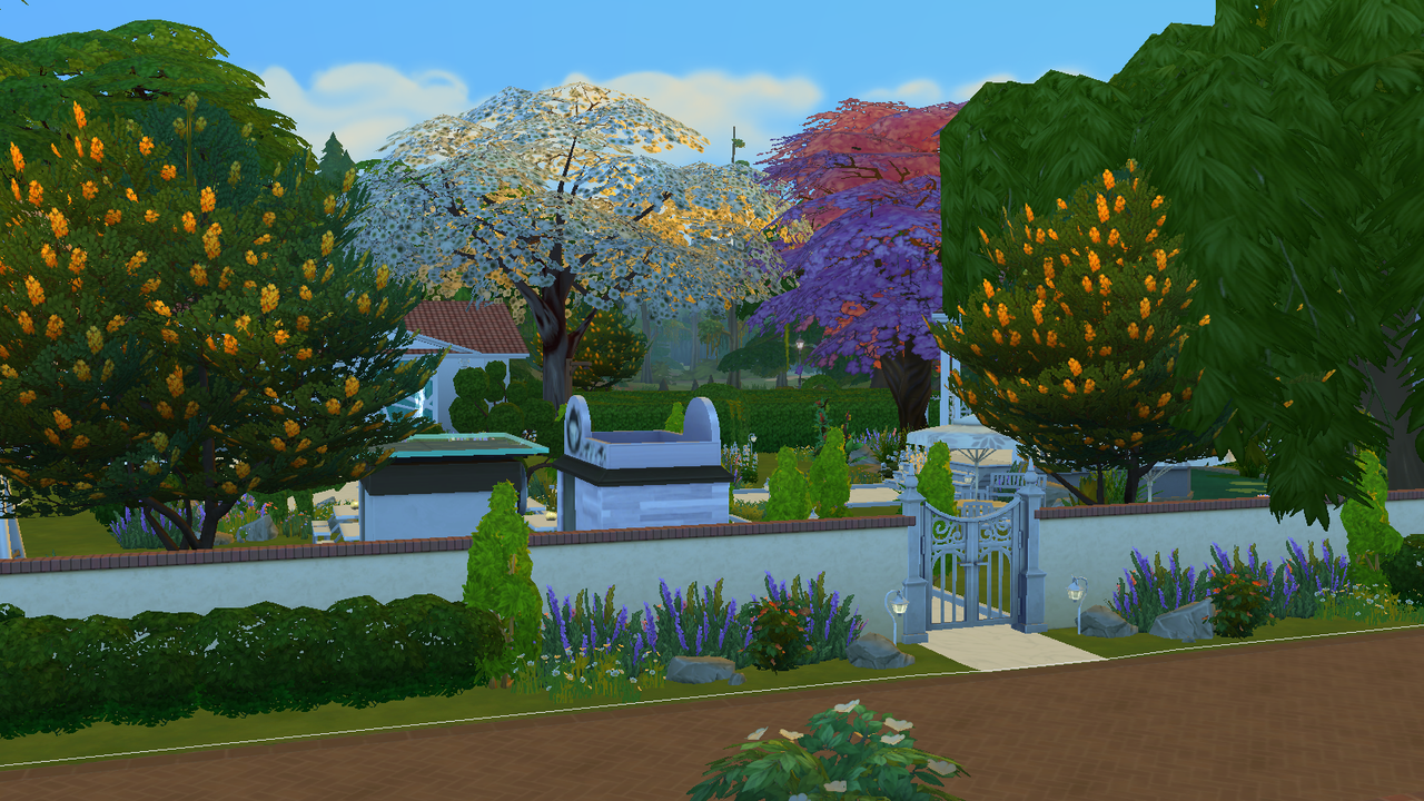 Hellohello: Domy (TS4) Magnolia-Garden-Park-3