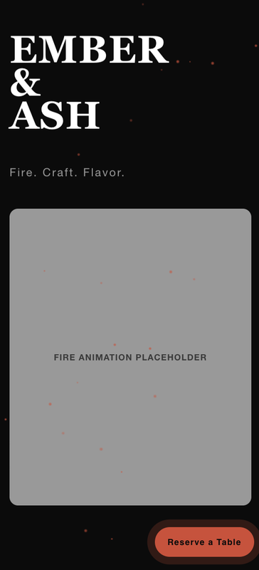 Ember & Ash mobile view
