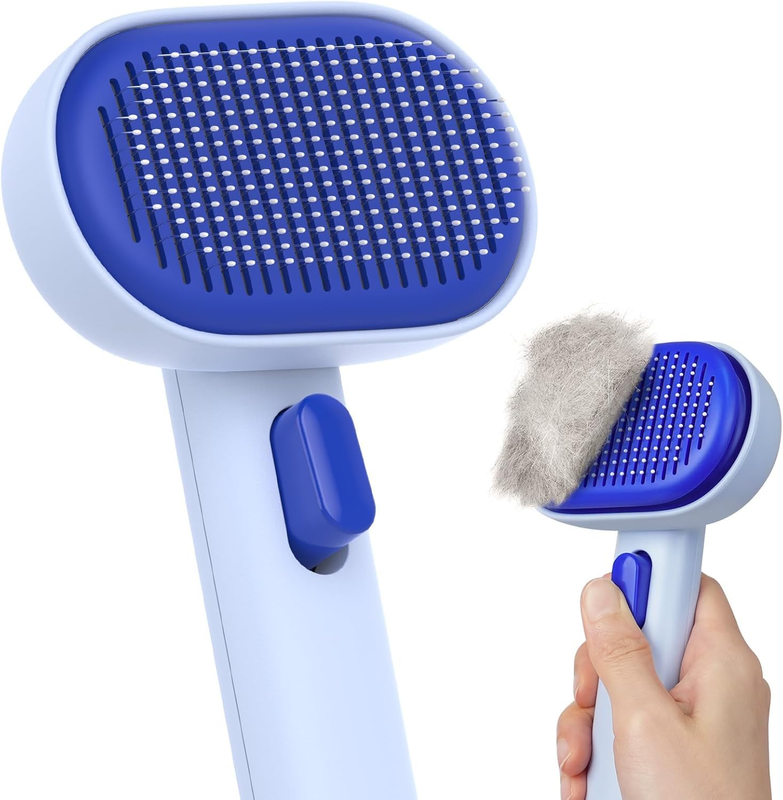 Aumuca Skin-Friendly Self-Cleaning Slicker Brush for Dogs & Cats