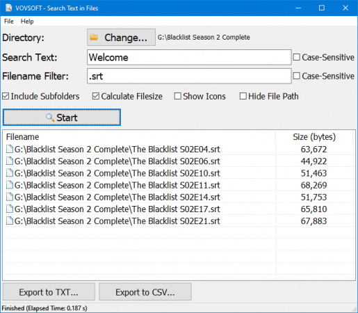 VovSoft Search Text in Files v2.8.0.0