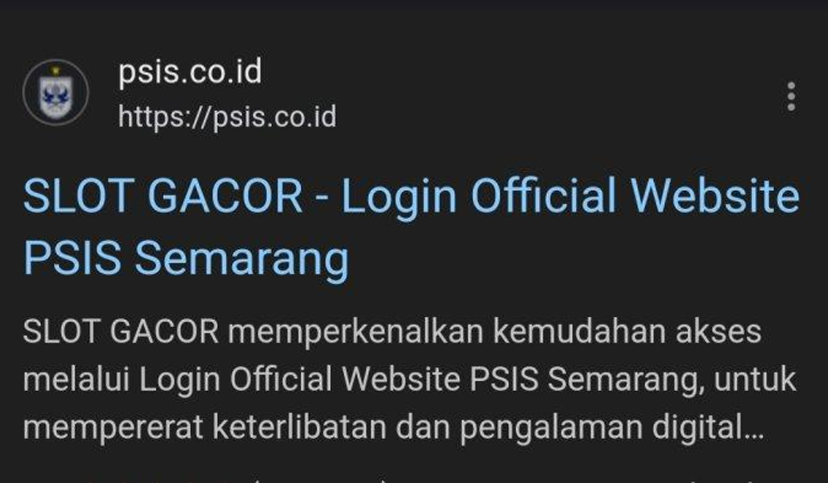 Website PSIS Disusupi Situs Slot Gacor! Diretas Total, Publik Langsung Heboh!