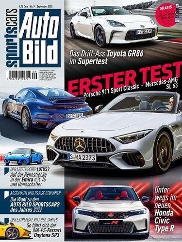 Cover: Auto Bild Sportscars Magazin September No 09 2022