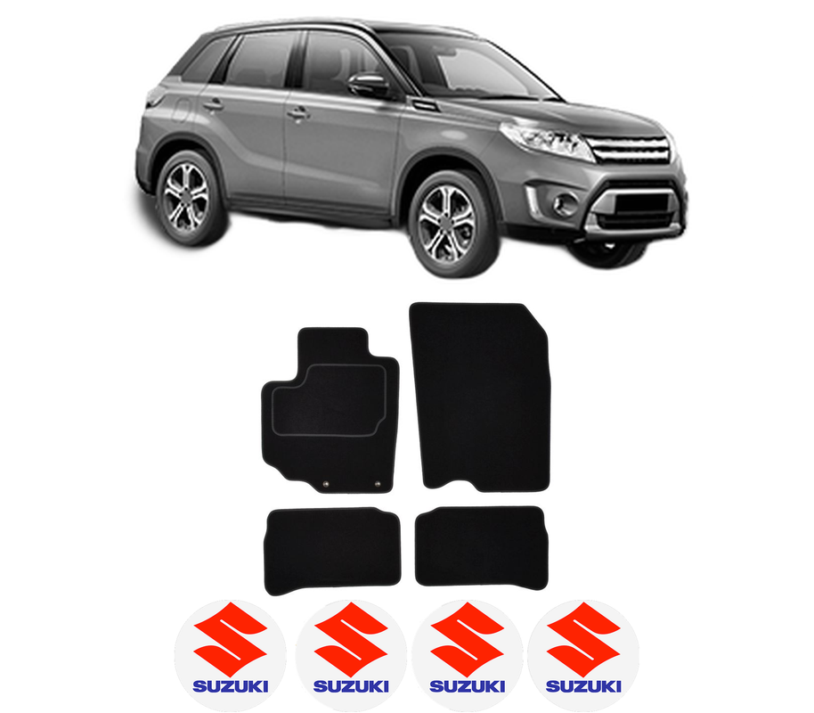 Set Covorase Presuri SUZUKI VITARA (LY) din 2015, Auto, Material Textil Mocheta, 4 Stickere auto cu SUZUKI