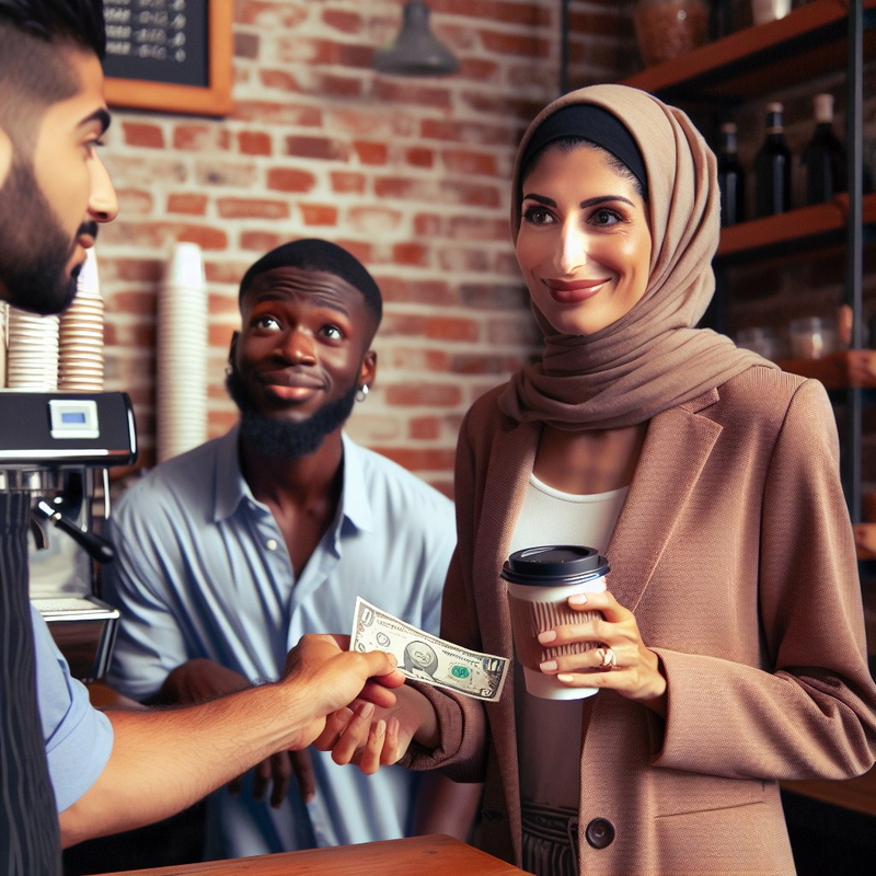Act of kindness as one person pays for another's coffee