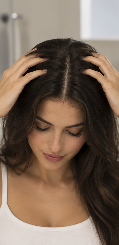 Prepare your scalp before using the Bliswave scalp massager