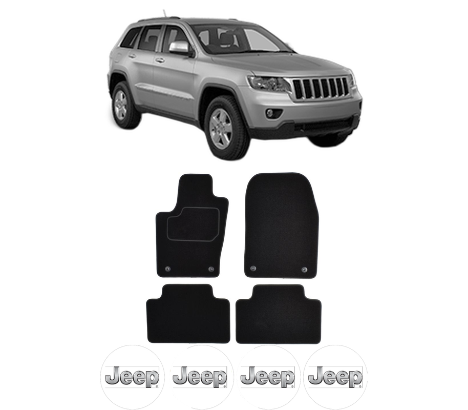 Set Covorase Presuri JEEP GRAND CHEROKEE IV (WK, WK2) din 2010-2014, Auto, Material Textil Mocheta, 4 Stickere auto cu JEEP