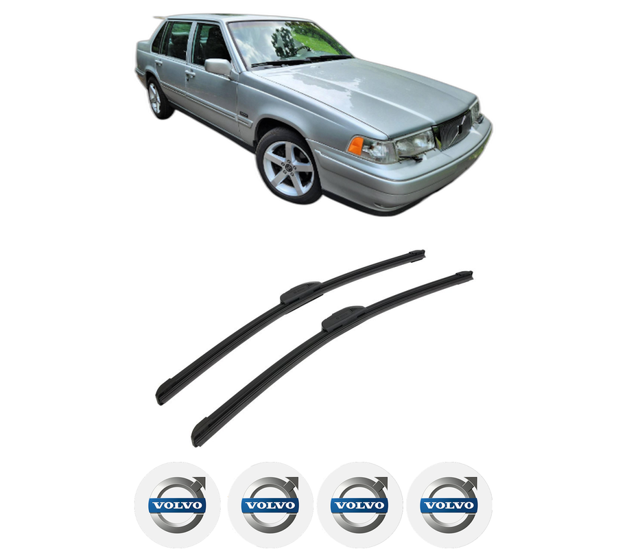 Set stergatoare auto VOLVO S90 I (964) din 1997-1998, pentru parbriz auto, 2 bucati, Bosch Aerotwin Retrofit, din cauciuc siliconat rezistent, 4 Stickere Auto VOLVO