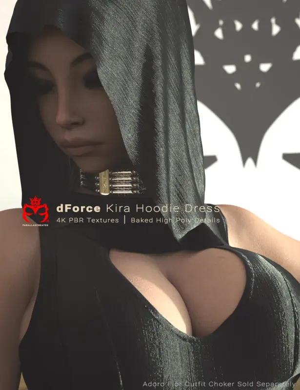 dForce Kira Hoodie Dress for Genesis 9