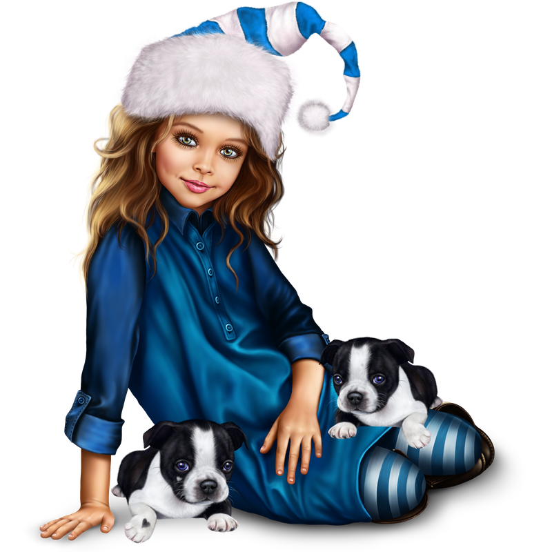 christmas_elf_girl_with_boston_terrier_puppy 49