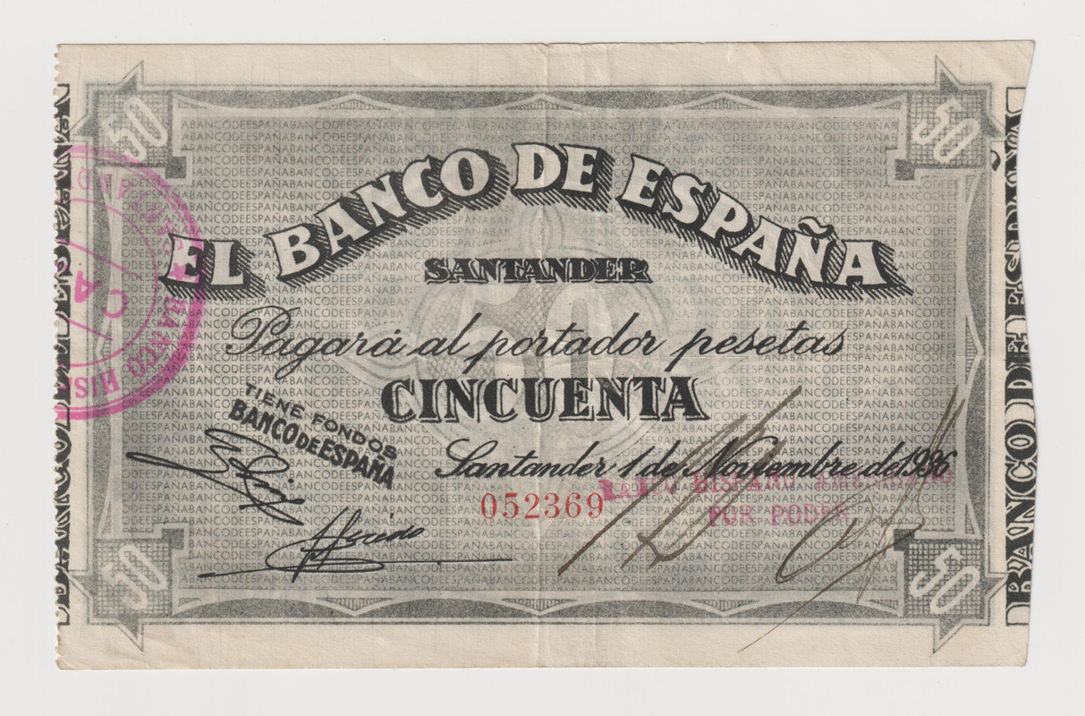 Serie Banco de España Santander, 1 de noviembre de 1936. Documento-escaneado93-15