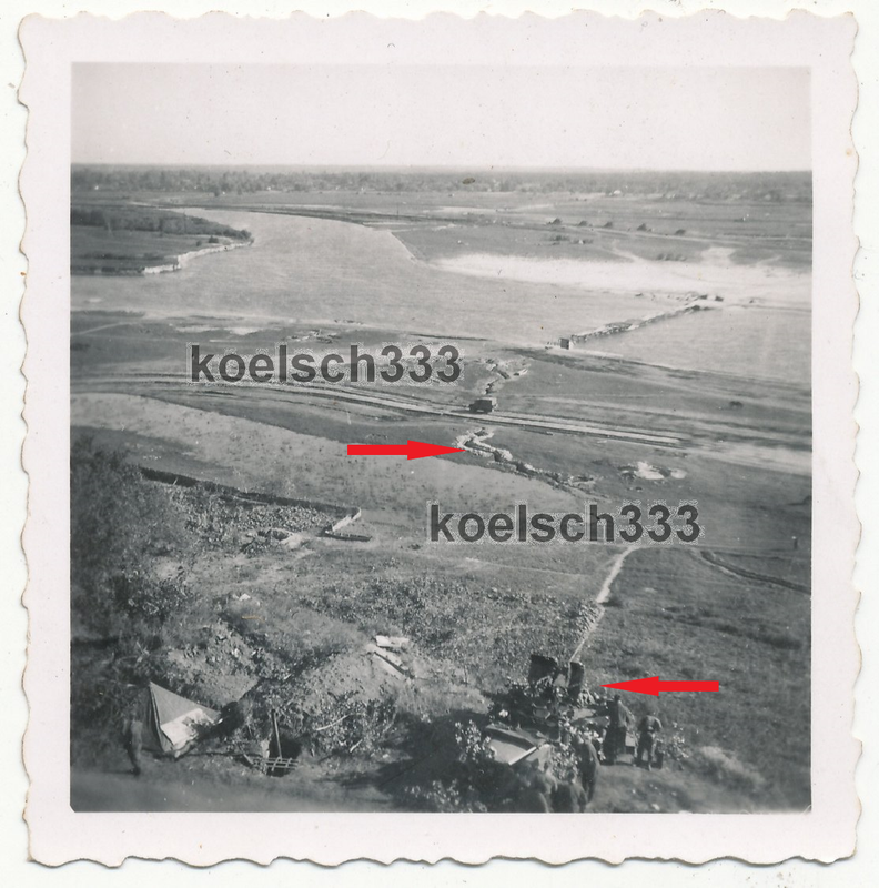 Foto Flak Panzer Halbkette Schützengräben Kriegsbrücke Baturyn Ukraine Ostfront