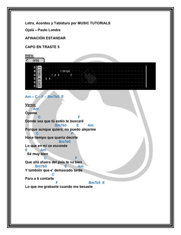 Ojalá Paulo Londra Letra y Acordes by MUSICTUTORIALS_page-0001