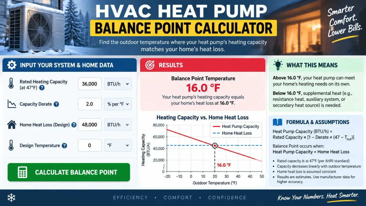 Hvac Heat Pump Balance Point Calculator