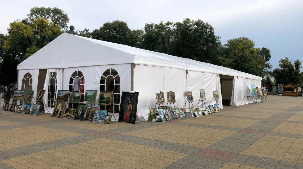 Шатер двухскатный 10х25 метров