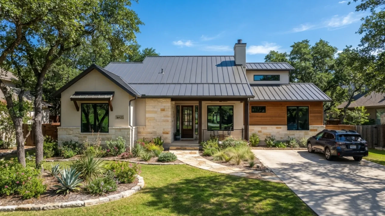 Aluminum metal roof panels residential installation San Antonio Texas
