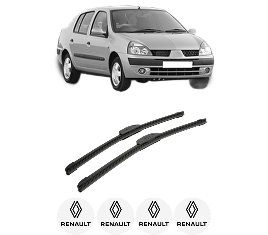 Set stergatoare auto RENAULT THALIA I (LB_) din 1998-2009, pentru parbriz auto, 2 bucati, Bosch Aerotwin Retrofit, din cauciuc siliconat rezistent, 4 Stickere Auto RENAULT