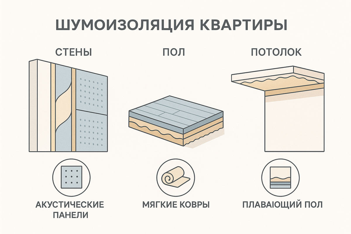 Как сделать шумоизоляцию в квартире от соседей: решения для стен, пола и потолка. Подробное руководство