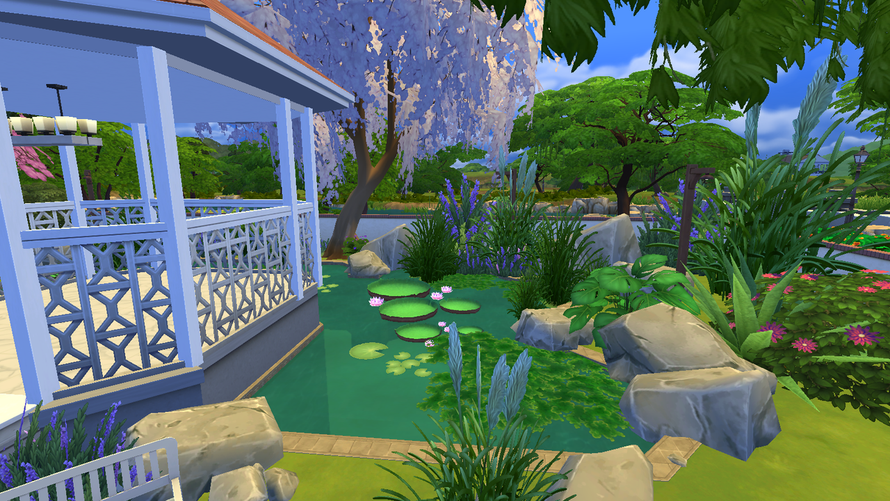 Hellohello: Domy (TS4) Magnolia-Garden-Park-34