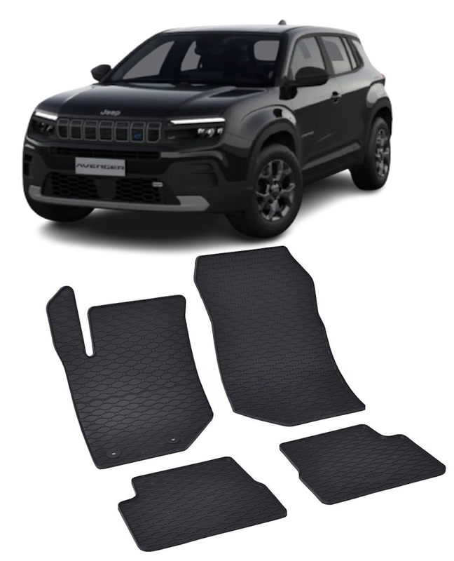 Set 4 covorase Jeep Avenger 2023-prezent, din cauciuc 100%, compatibile cu autoturismul JEEP Avenger