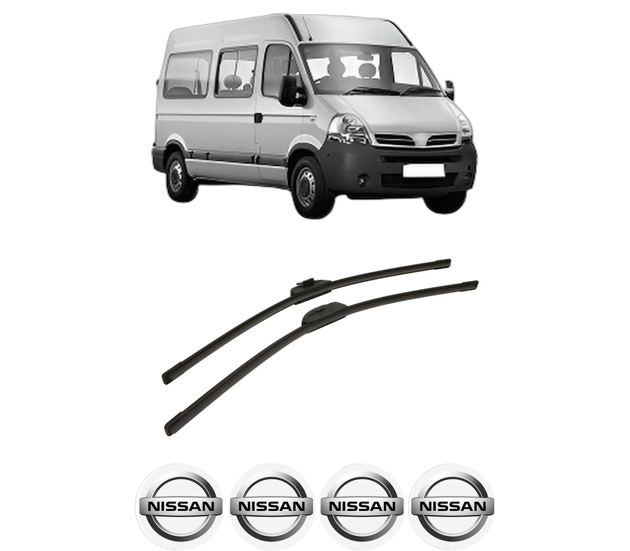 Set stergatoare auto NISSAN INTERSTAR Van (X70) din 2002-2006, pentru parbriz auto, 2 bucati, Bosch Aerotwin Retro Truck, din cauciuc siliconat rezistent, 4 Stickere Auto NISSAN