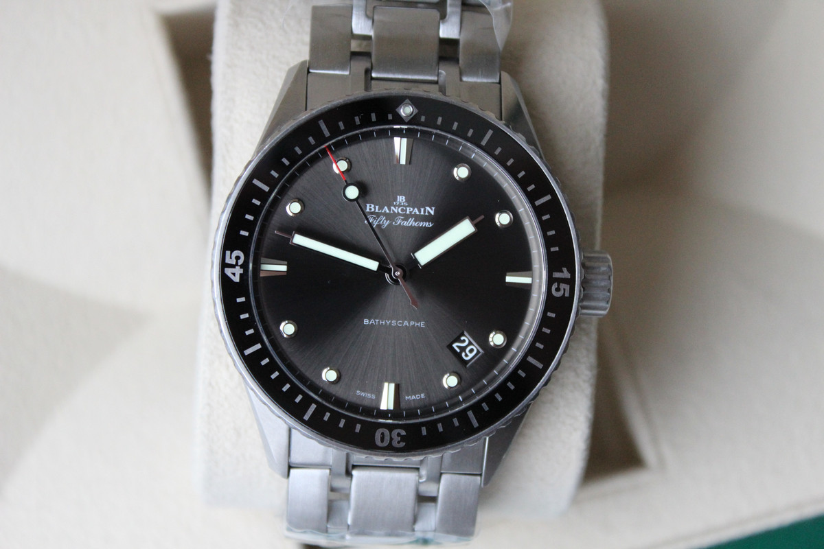 BLANCPAIN Fifty Fathoms Bathyscaphe 43mm 5000-1110-70B 2021 Box Papers Bracelet!