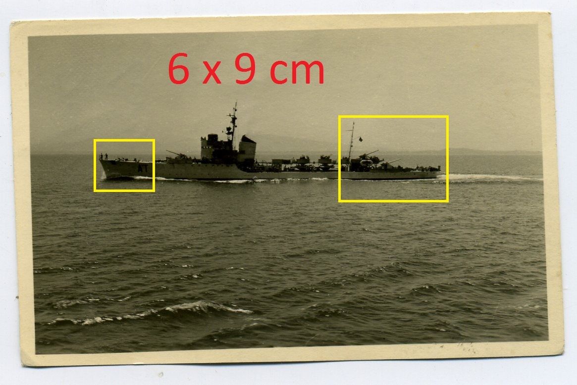 Foto deut. Kriegsschiff AT vor der Küste von Siz