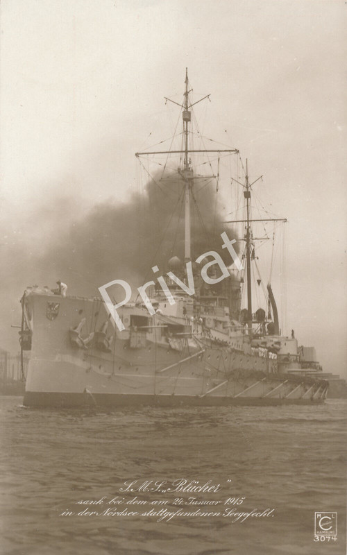 Foto PK S.M.S Blücher Kriegsschiff und großer Kreuzer Kaiserl. Marine K1.78 (1)