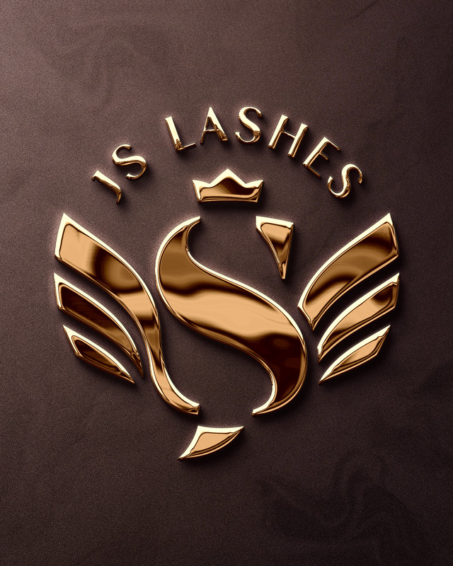 Przykład projektu logo dla marki beauty — złoty łabędź JS Lashes